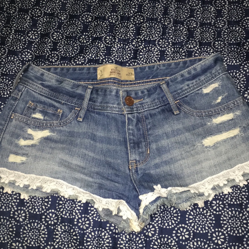 Lace Bottom Jean Shorts
